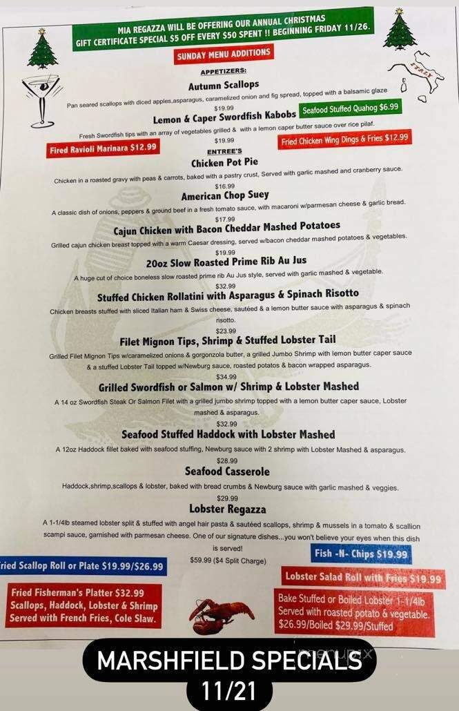 Mia Ragazza - Abington, MA menu_pic
