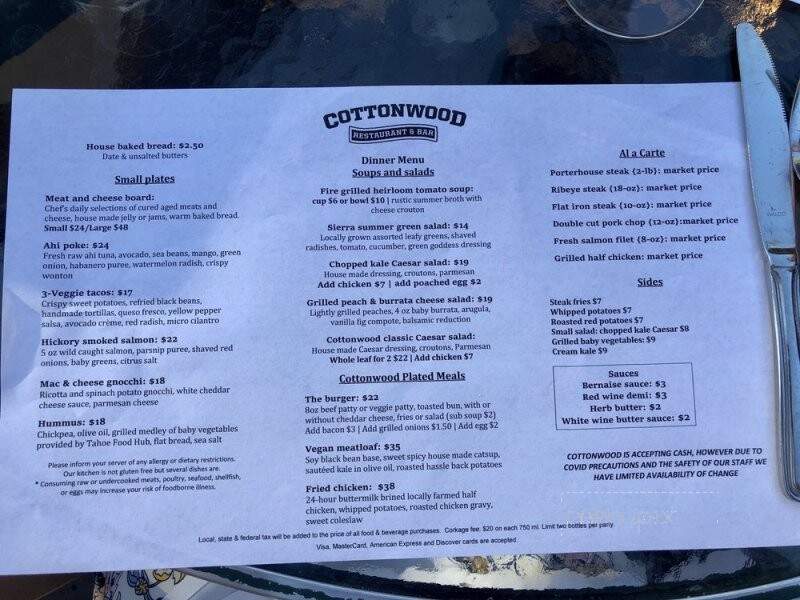 Cottonwood Restaurant & Bar - Truckee, CA
