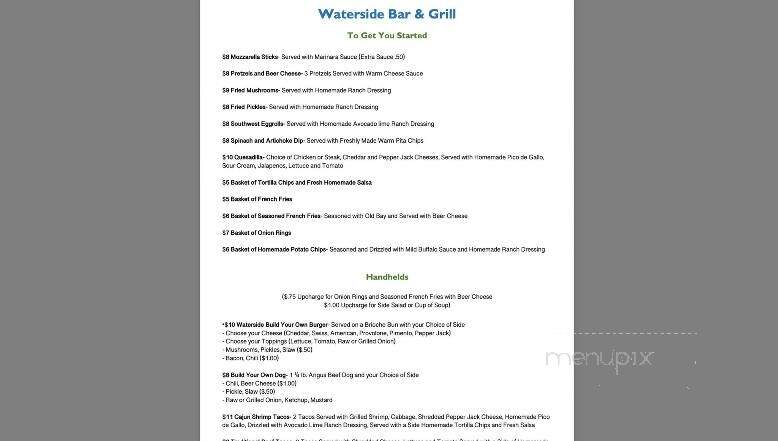 Waterside Bar & Grill - Catawba, NC menu_pic