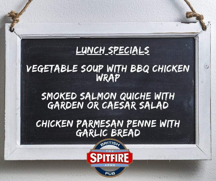 The Spitfire Arms Ale House - Windsor, NS menu_pic