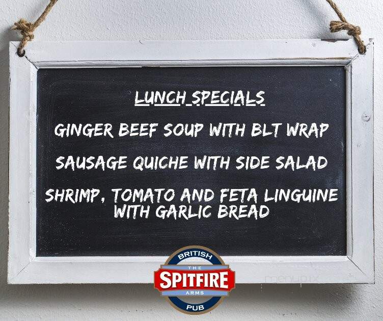 The Spitfire Arms Ale House - Windsor, NS menu_pic