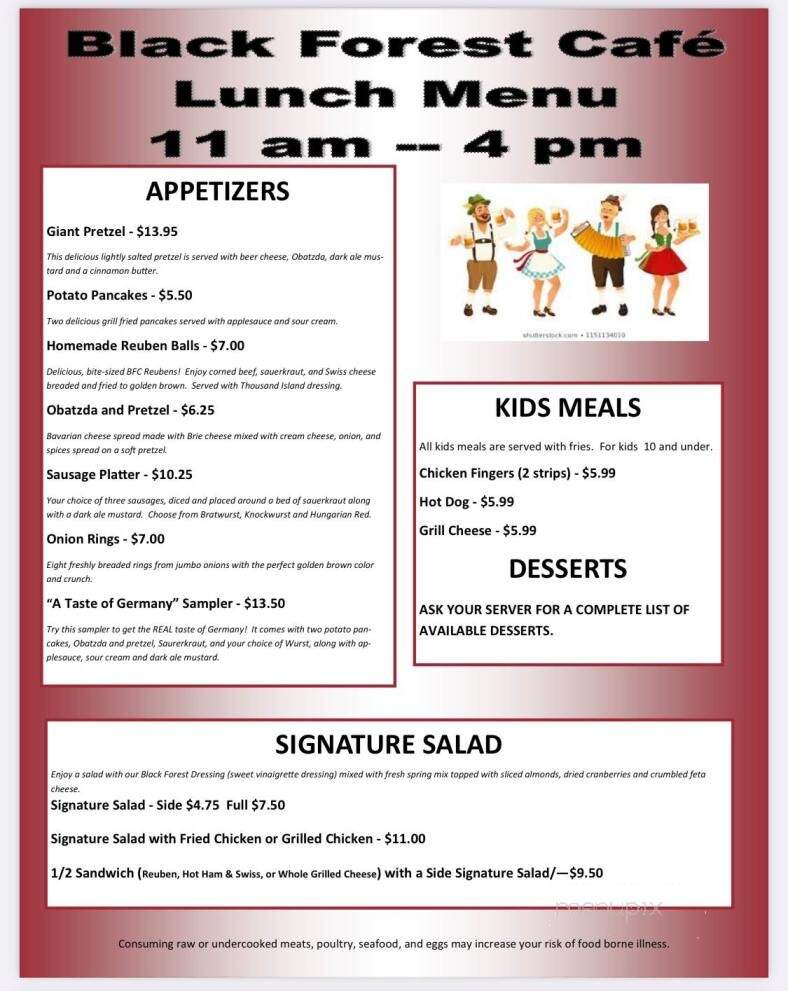 Black Forest Cafe - Oregon, OH menu_pic