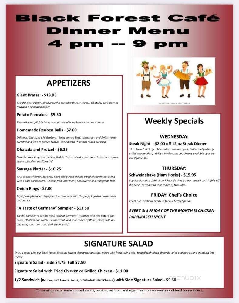 Black Forest Cafe - Oregon, OH menu_pic