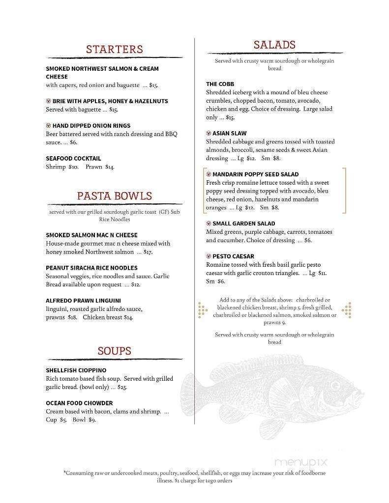 Bridgewater Restaurant - Florence, OR menu_pic