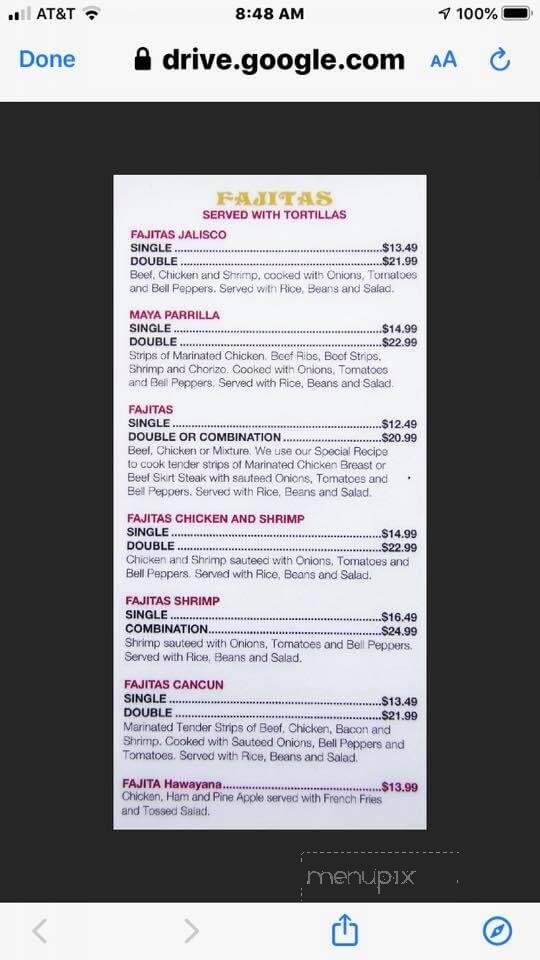 Maya Authentic Mexican Cuisine - Pittsfield, IL menu_pic
