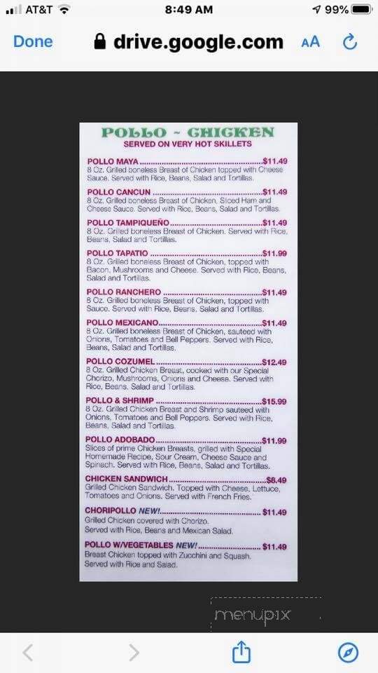 Maya Authentic Mexican Cuisine - Pittsfield, IL menu_pic