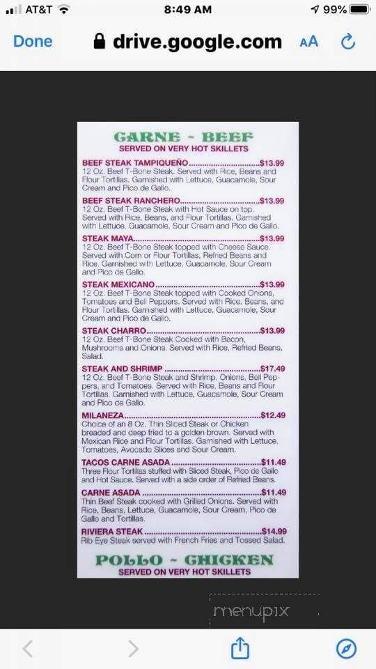 Maya Authentic Mexican Cuisine - Pittsfield, IL menu_pic