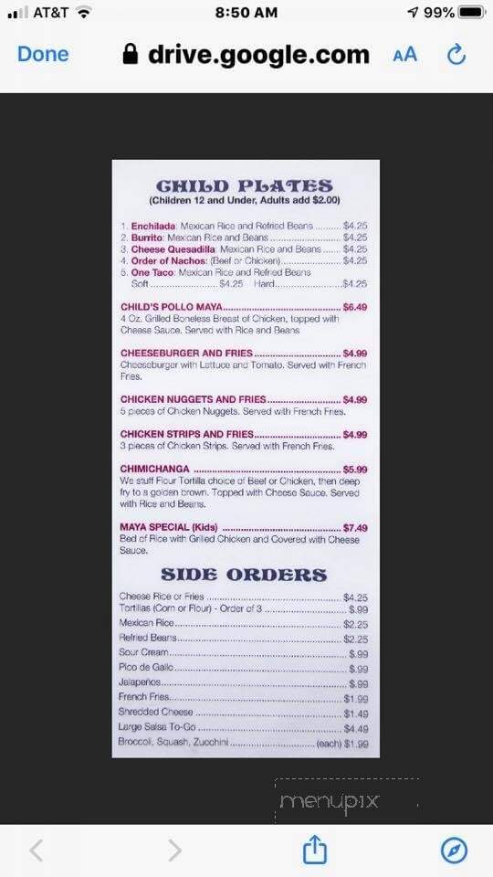 Maya Authentic Mexican Cuisine - Pittsfield, IL menu_pic