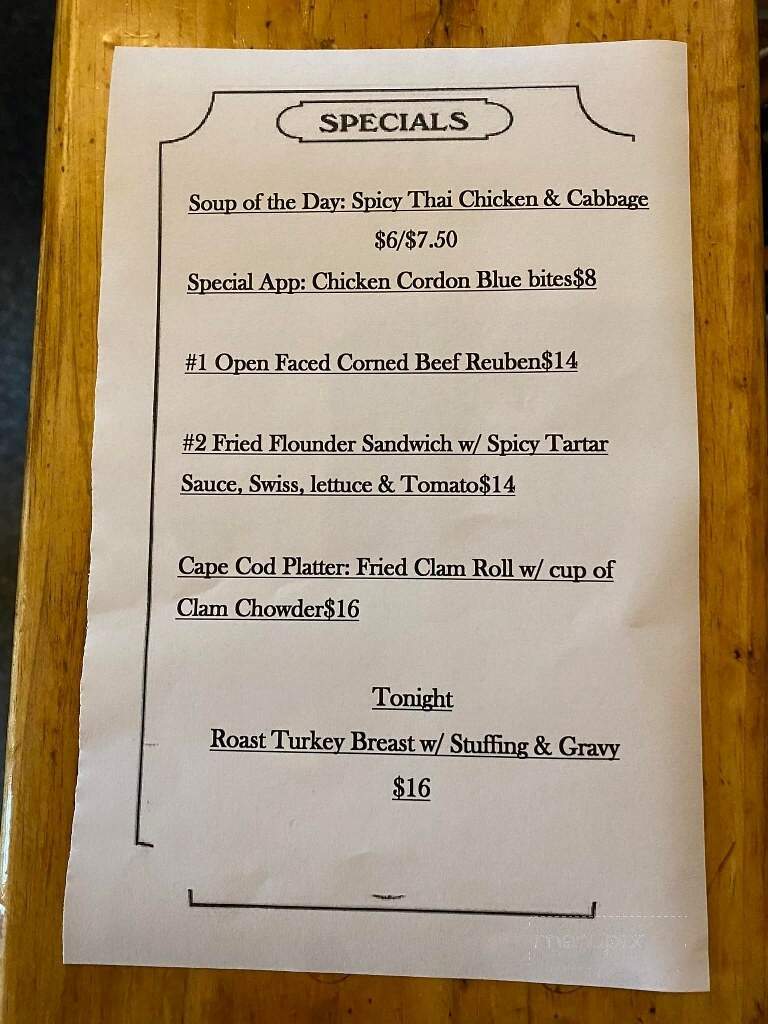 Hot Stove Saloon - Harwich Port, MA menu_pic