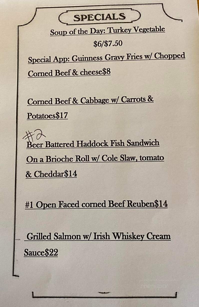 Hot Stove Saloon - Harwich Port, MA menu_pic