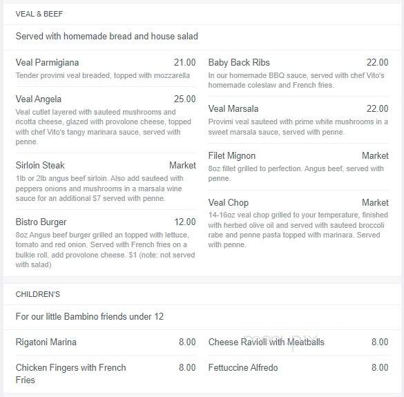 Bellini's Restaurant - North Conway, NH menu_pic