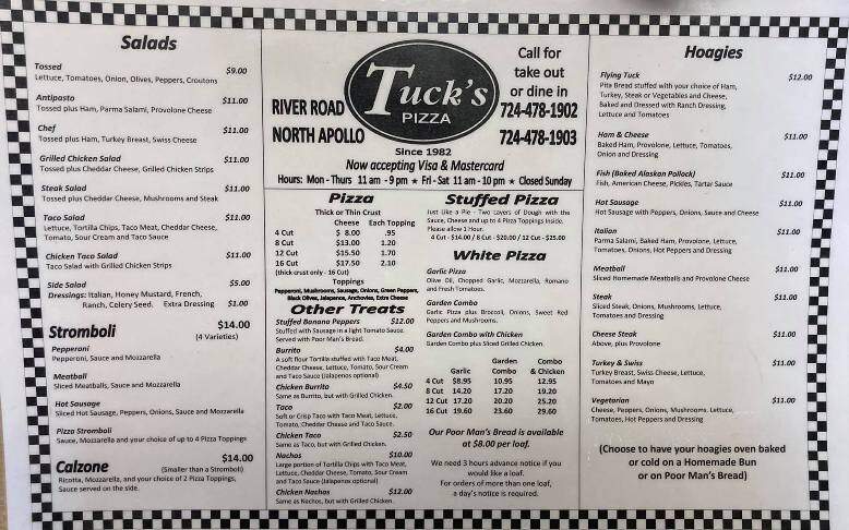 Tuck's Pizza - North Apollo, PA