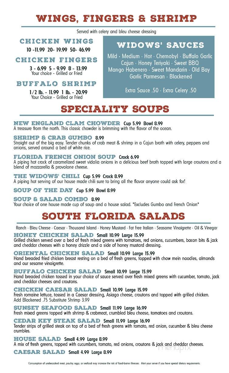 Widow Fletcher's - New Port Richey, FL menu_pic