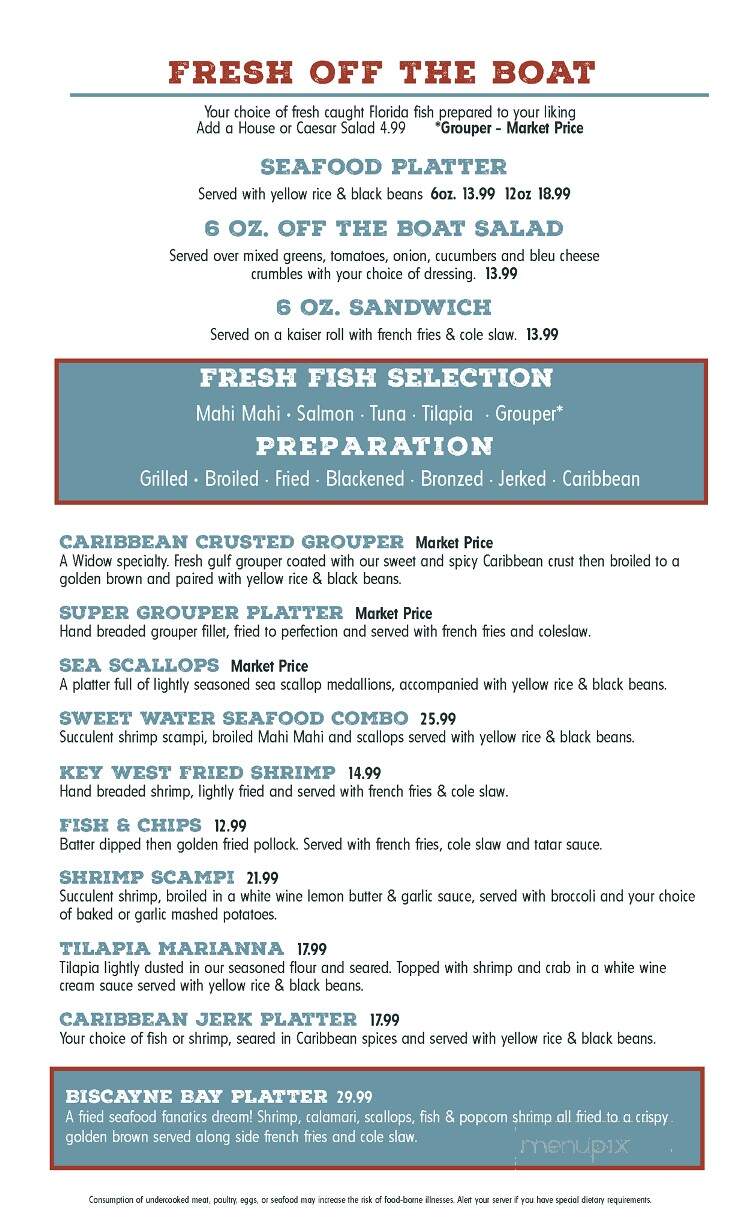 Widow Fletcher's - New Port Richey, FL menu_pic