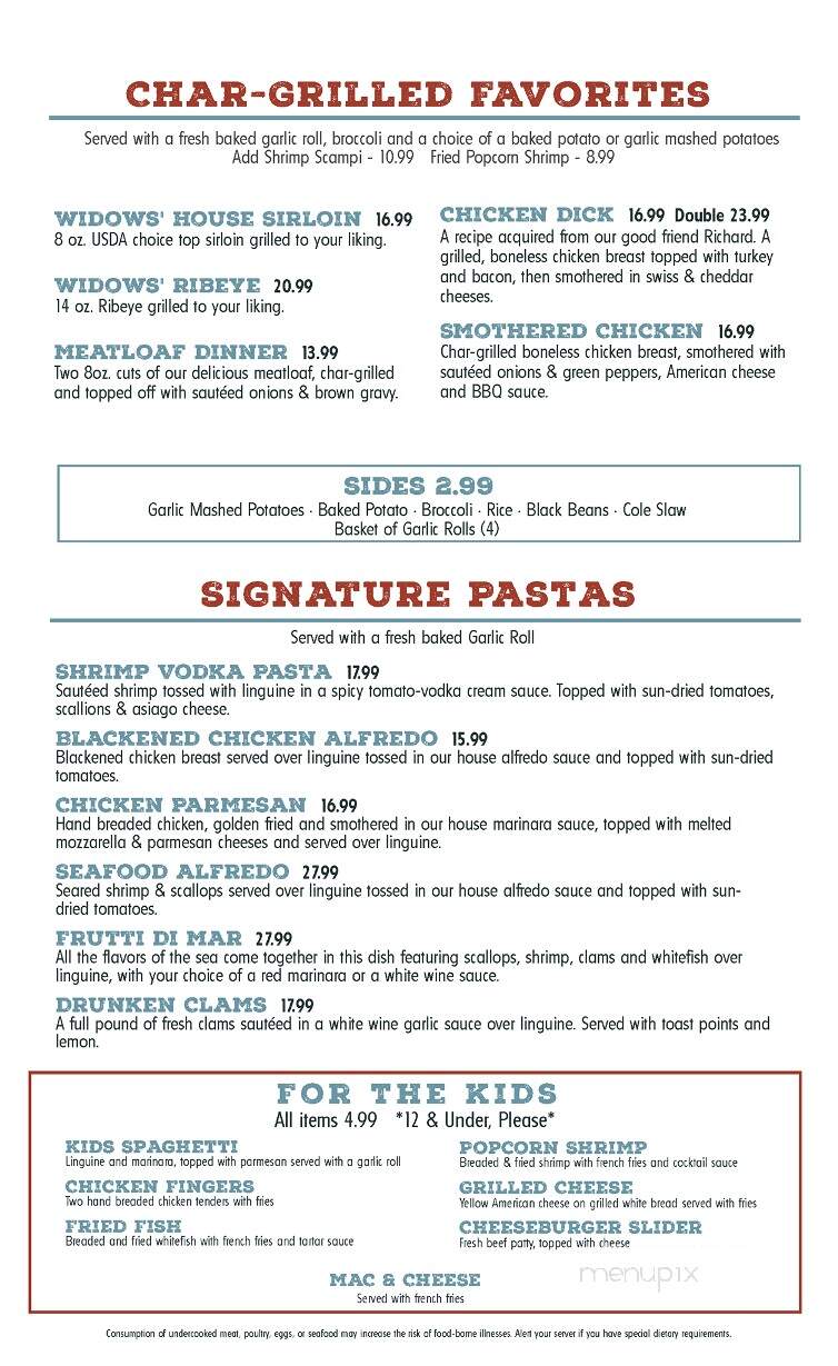 Widow Fletcher's - New Port Richey, FL menu_pic