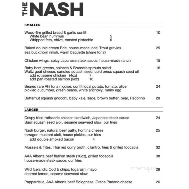 The Nash - Calgary, AB menu_pic