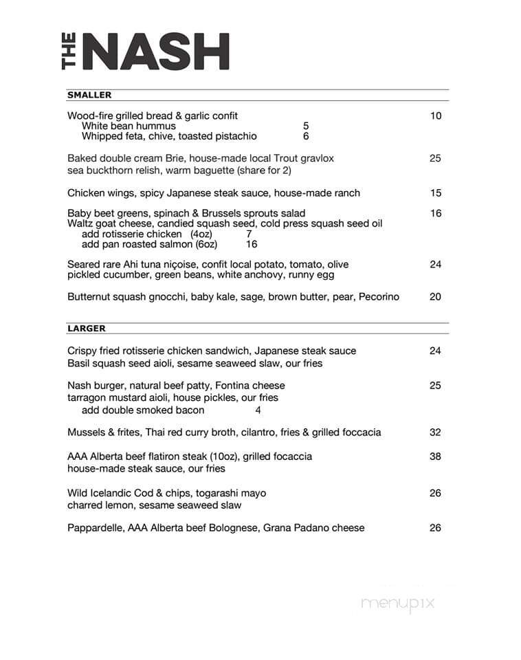 The Nash - Calgary, AB menu_pic