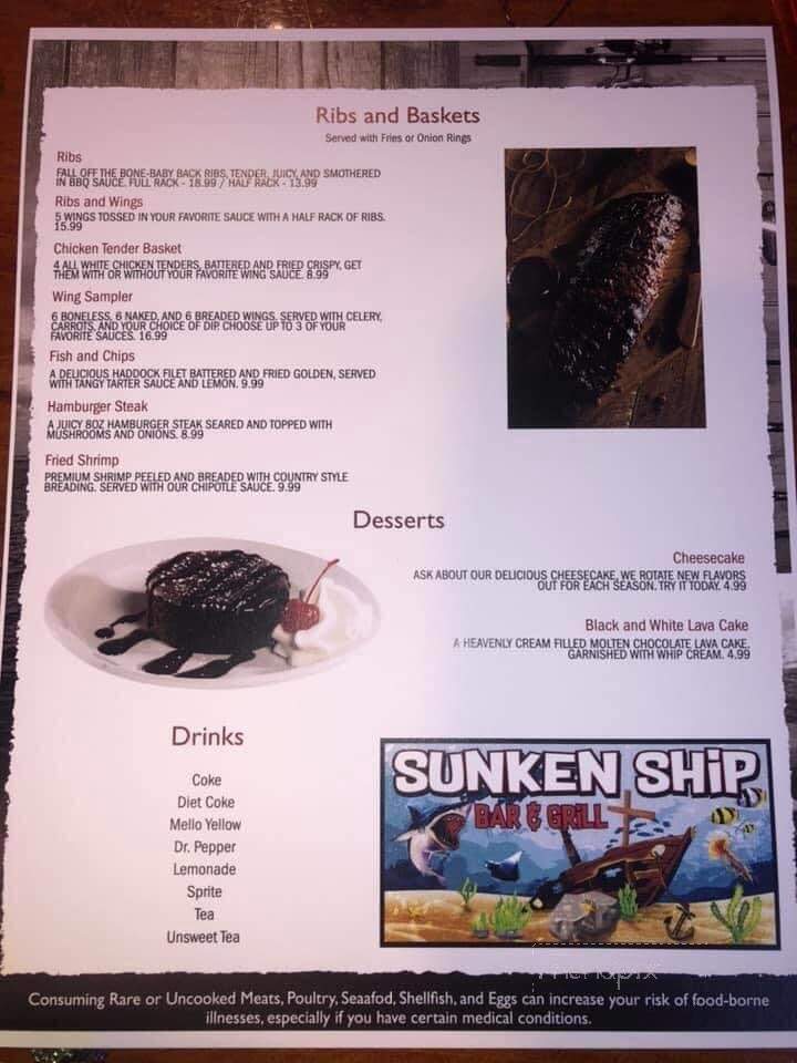 Sunken Ship - Counce, TN menu_pic