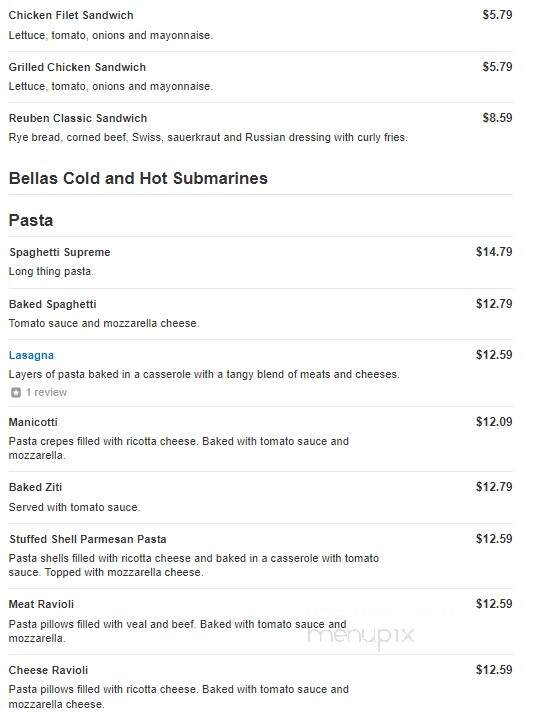 Bella Italia - Richmond, VA menu_pic