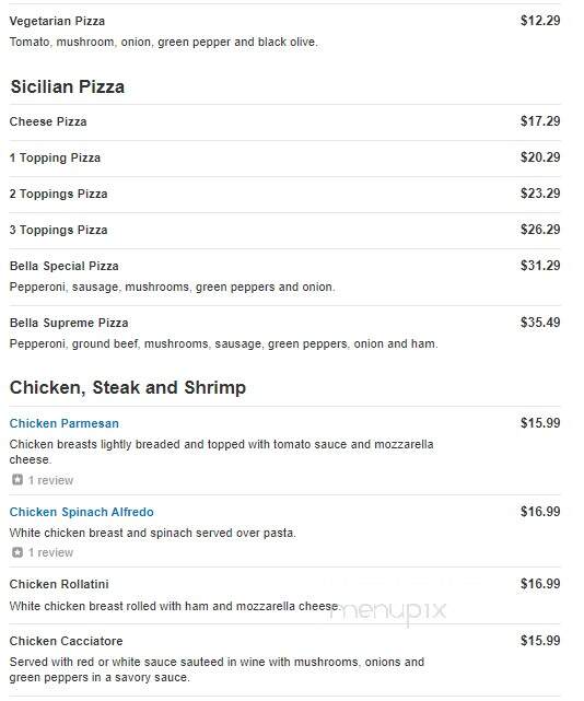 Bella Italia - Richmond, VA menu_pic