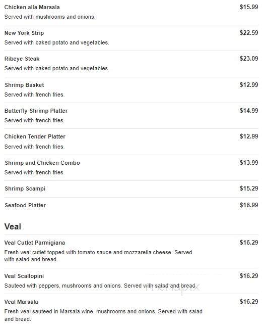 Bella Italia - Richmond, VA menu_pic