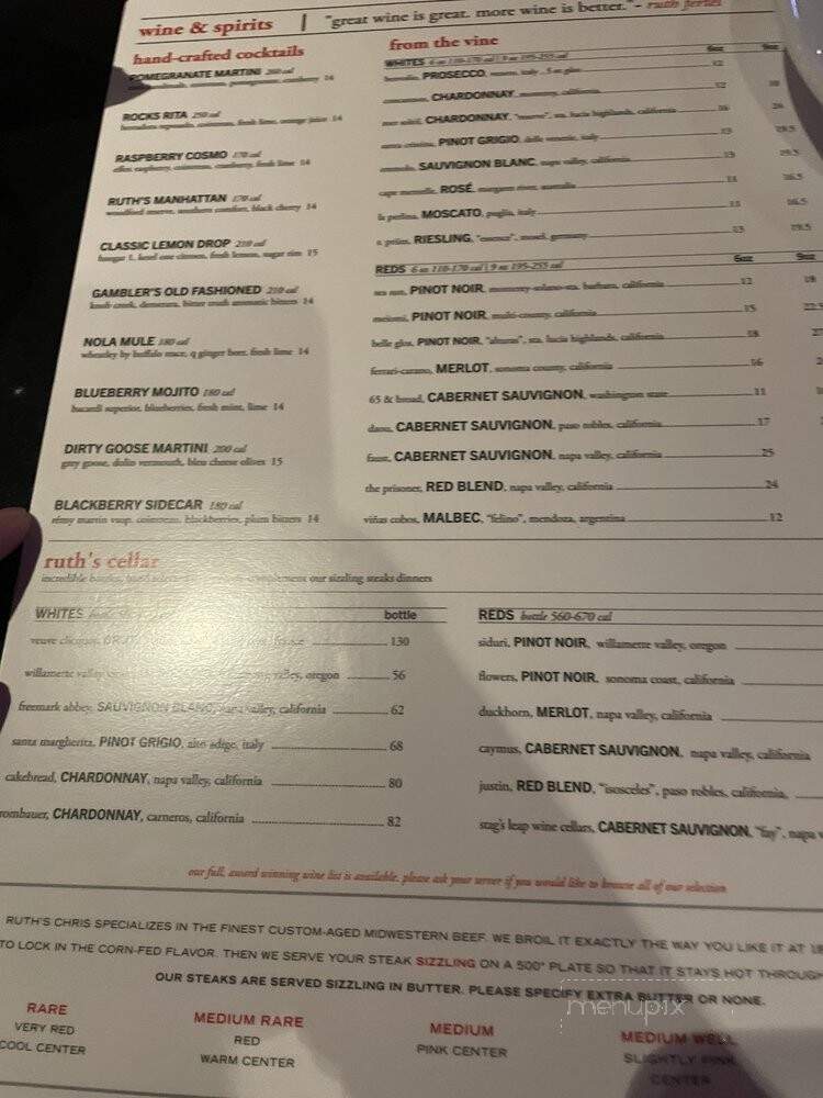 Ruth's Chris Steak House - Biloxi, MS menu_pic