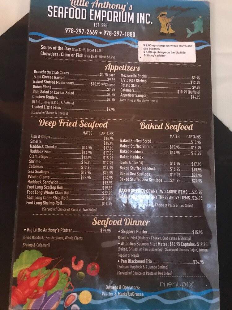 Little Anthony's Seafood Emprm - Winchendon, MA menu_pic