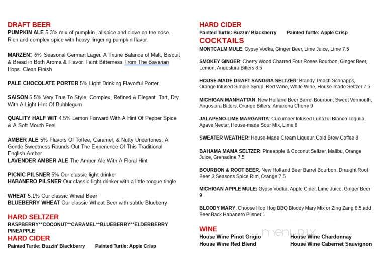 Hop Hog Backyard Brewpub - Greenville, MI menu_pic