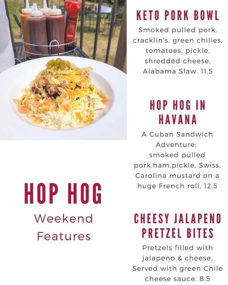 Hop Hog Backyard Brewpub - Greenville, MI menu_pic