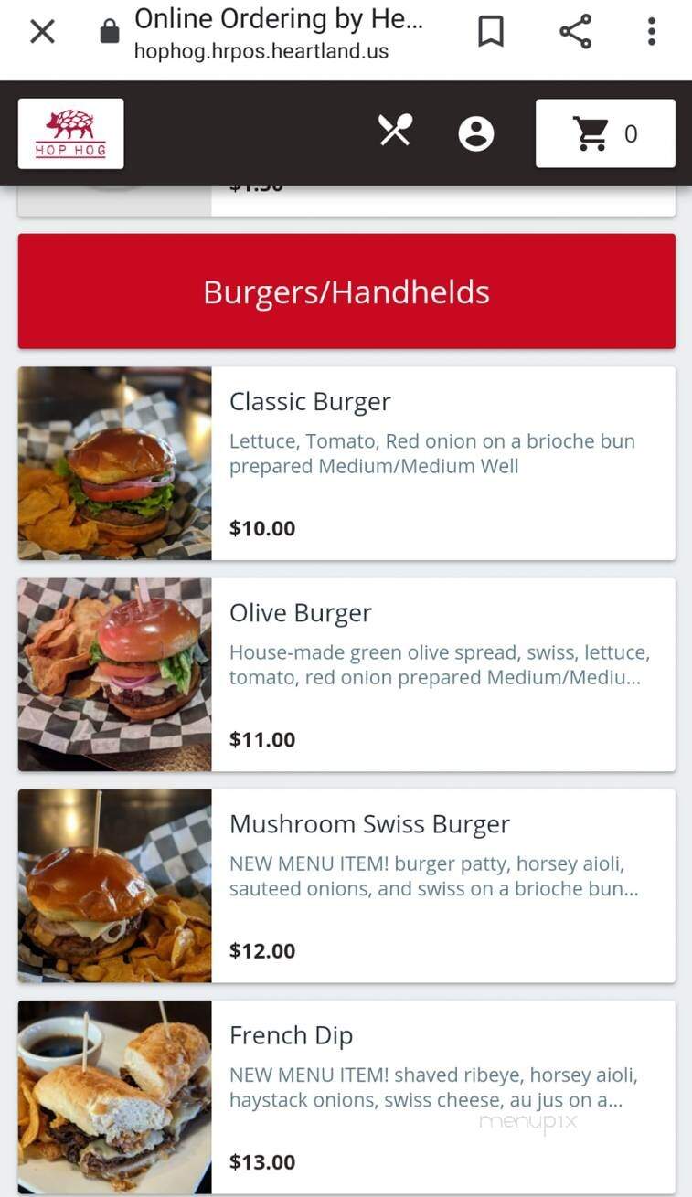 Hop Hog Backyard Brewpub - Greenville, MI menu_pic