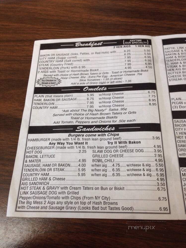 Jerry's Country Kitchen - Carrollton, GA menu_pic