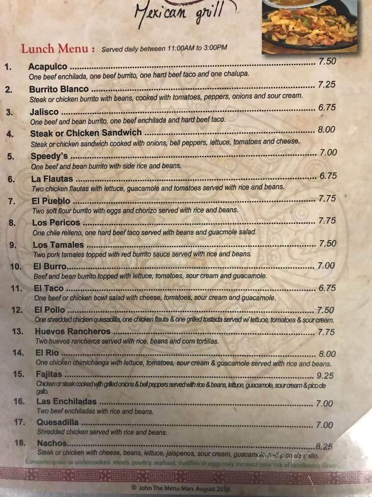 Cozumel - Loxley, AL menu_pic