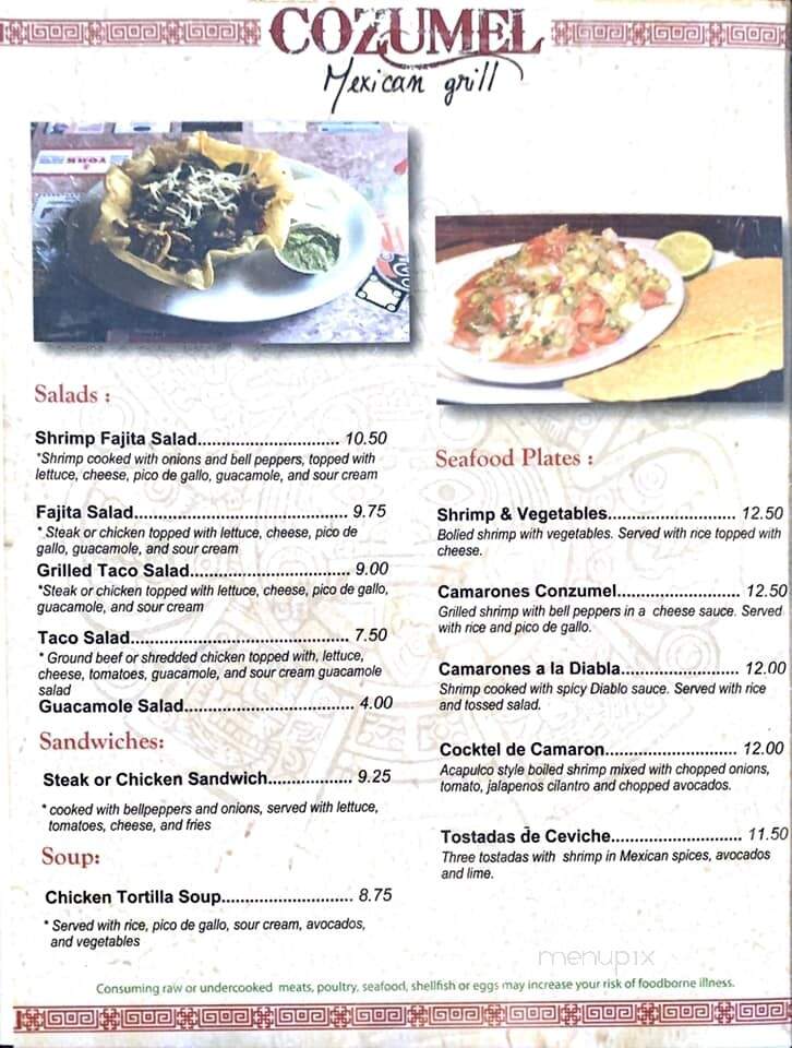 Cozumel - Loxley, AL menu_pic