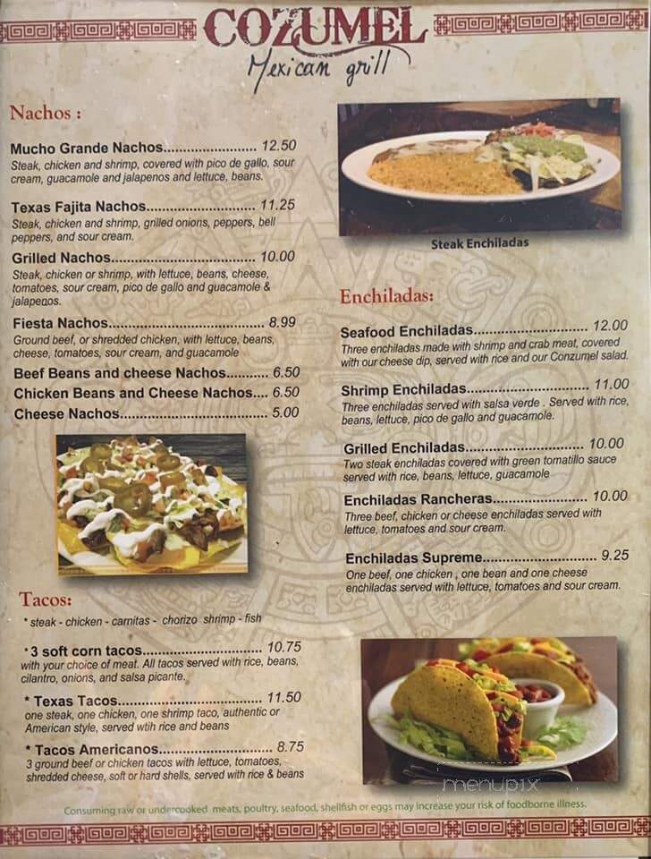 Cozumel - Loxley, AL menu_pic