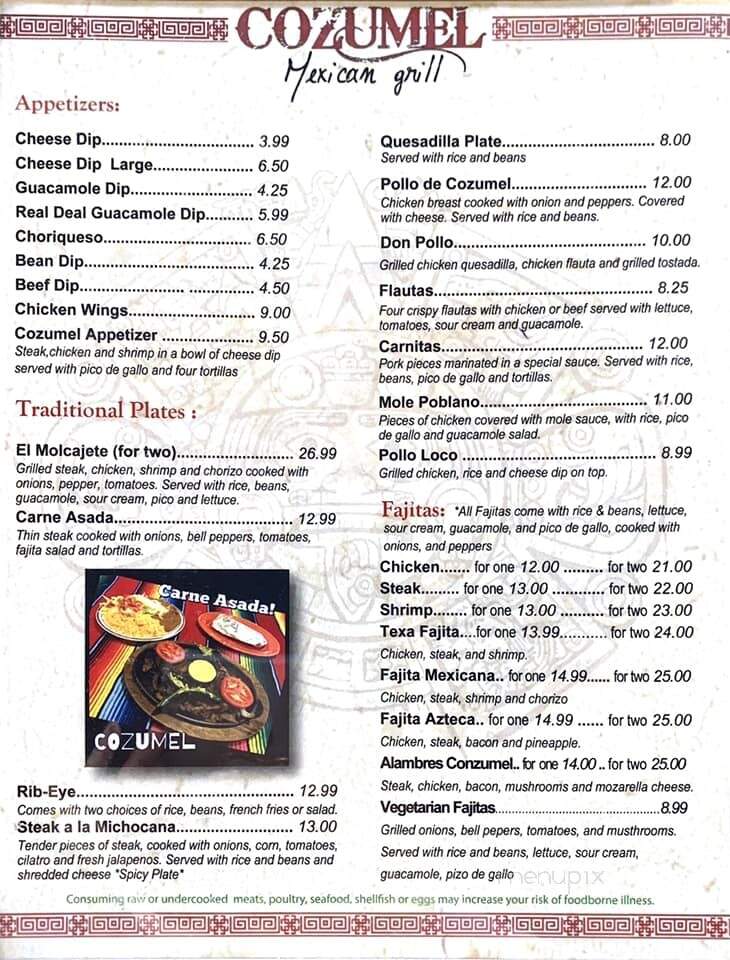 Cozumel - Loxley, AL menu_pic