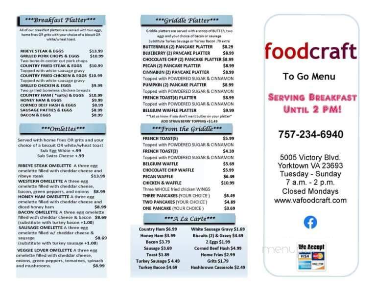 Food Craft - Yorktown, VA menu_pic