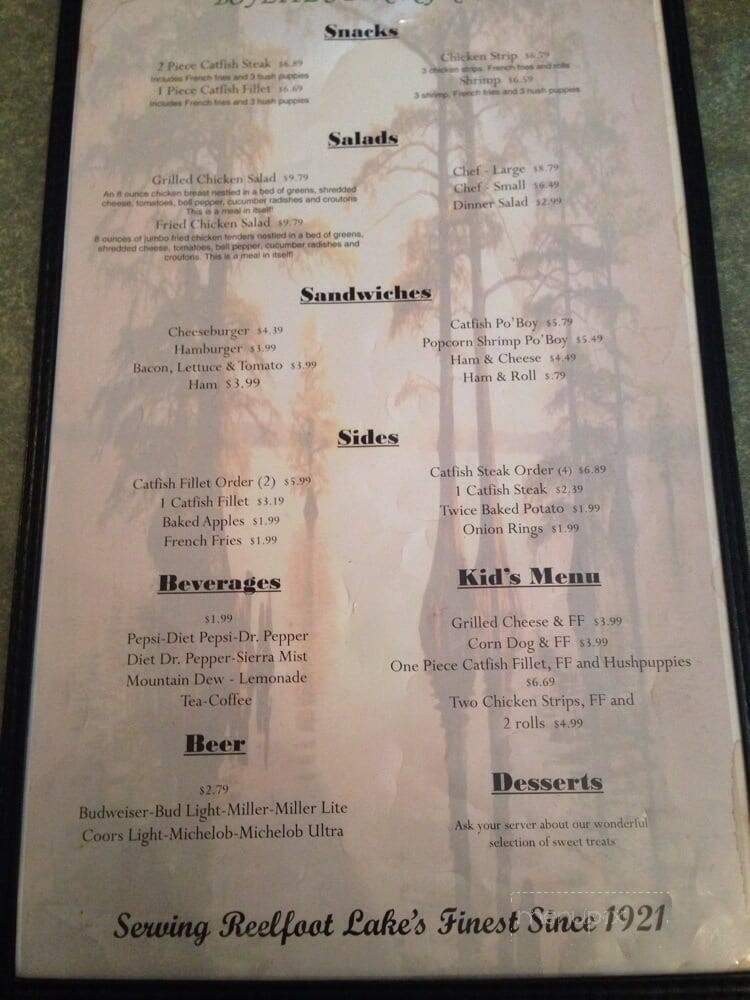 Boyette's Dining Room - Tiptonville, TN menu_pic
