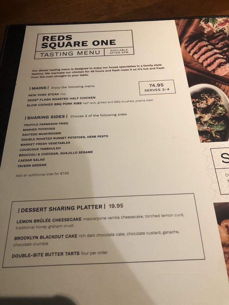 Reds Square One - Mississauga, ON menu_pic