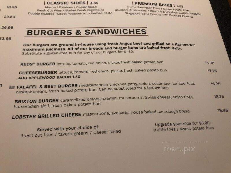 Reds Square One - Mississauga, ON menu_pic