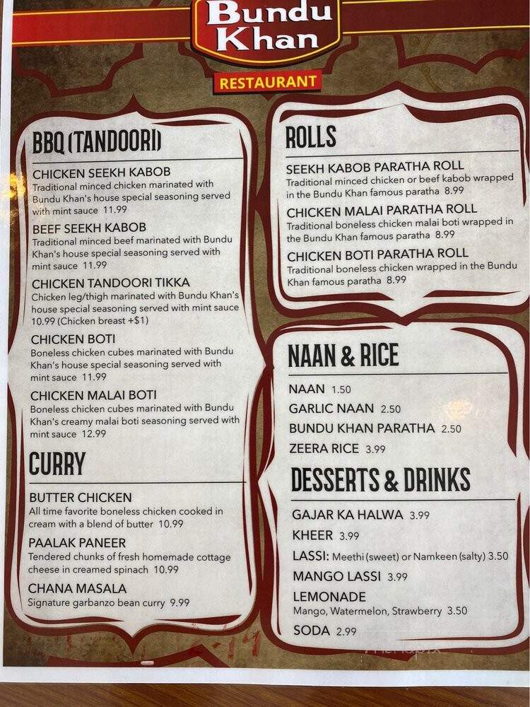Bundu Khan - Pittsburg, CA menu_pic