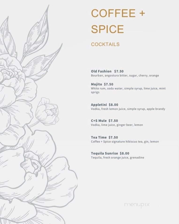 Coffee + Spice - Greenville, NC menu_pic