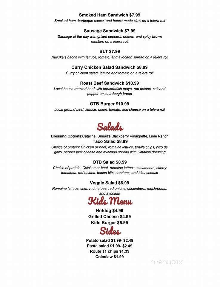 The Butcher's Table - Fredericksburg, VA menu_pic