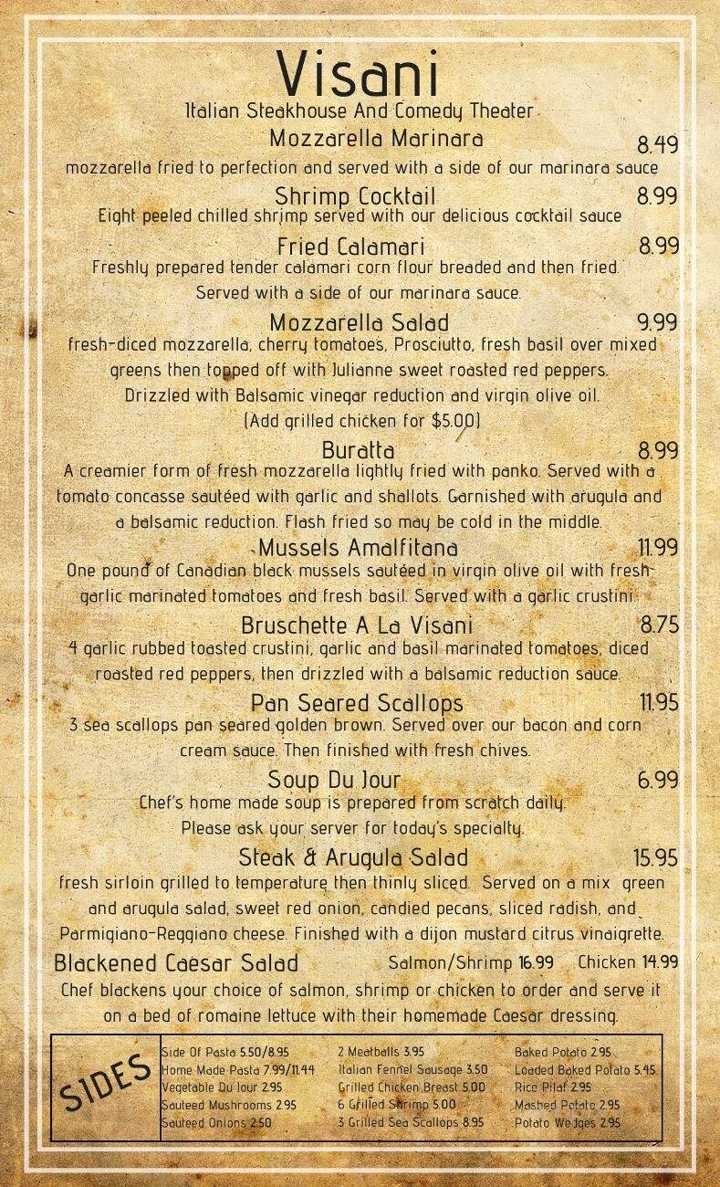 Visani Comedy Theater - Port Charlotte, FL menu_pic