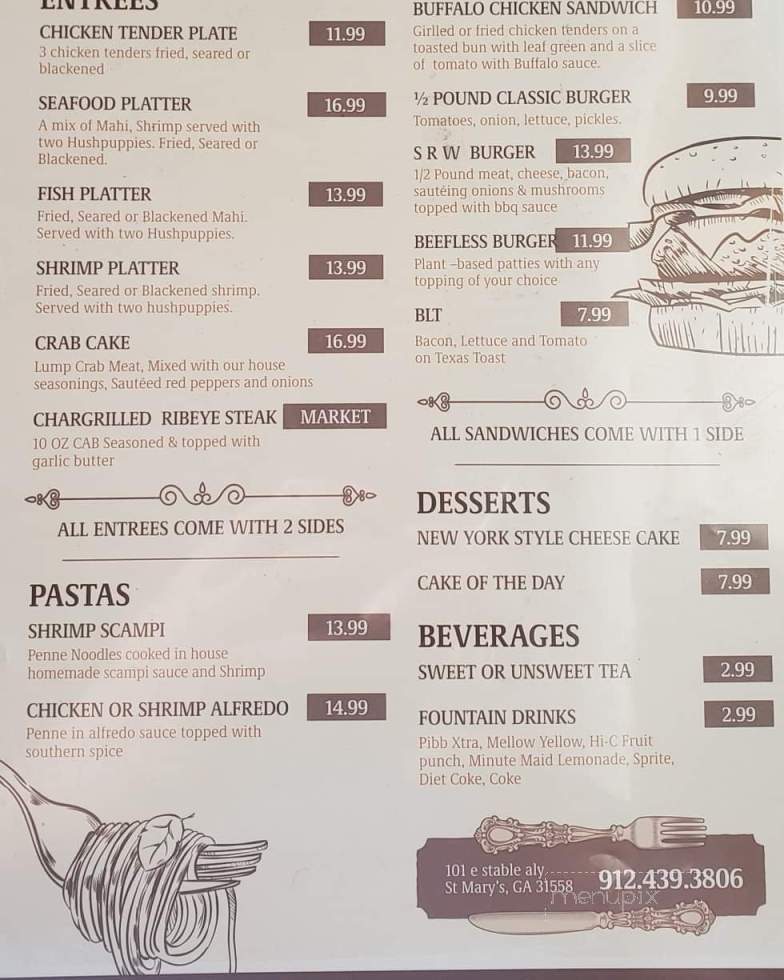 Southern River Walk Bar&Grill - St. Marys, GA menu_pic