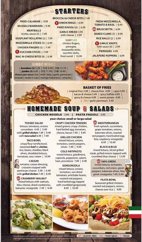 Spinelli's Brick Oven Pizzeria & Italian Grill - Brodheadsville, PA menu_pic