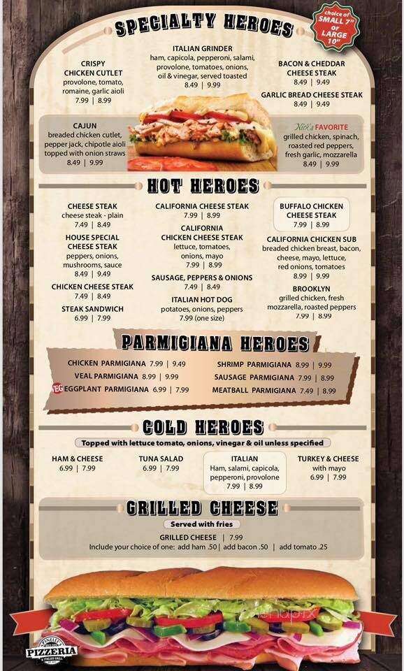 Spinelli's Brick Oven Pizzeria & Italian Grill - Brodheadsville, PA menu_pic