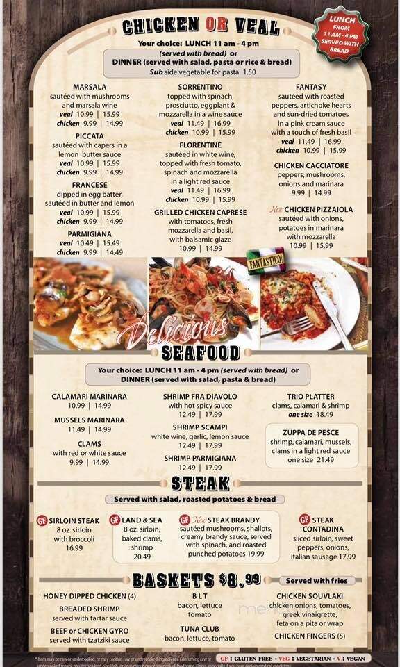 Spinelli's Brick Oven Pizzeria & Italian Grill - Brodheadsville, PA menu_pic