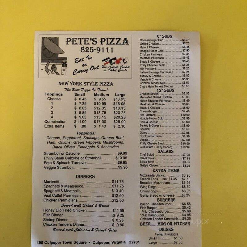 Pete's Pizza - Culpeper, VA