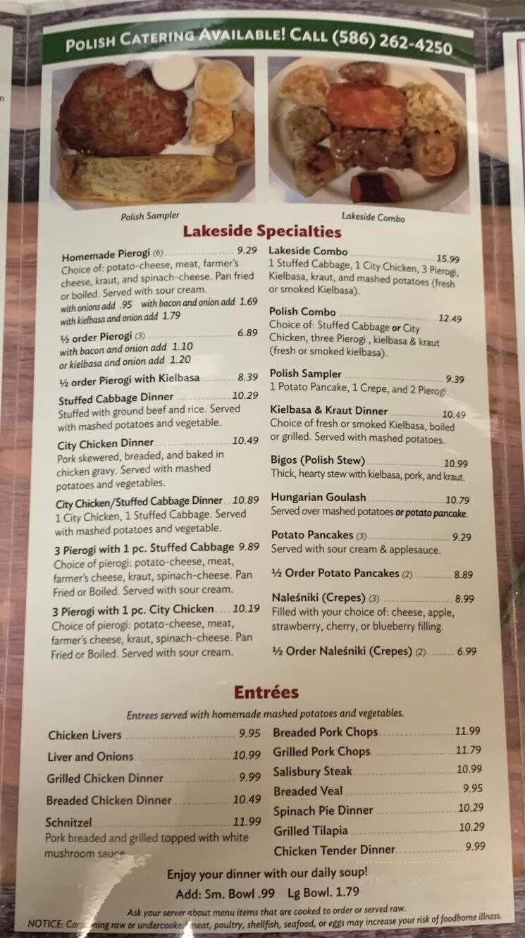 Lakeside Family Restaurant - Sterling Heights, MI menu_pic