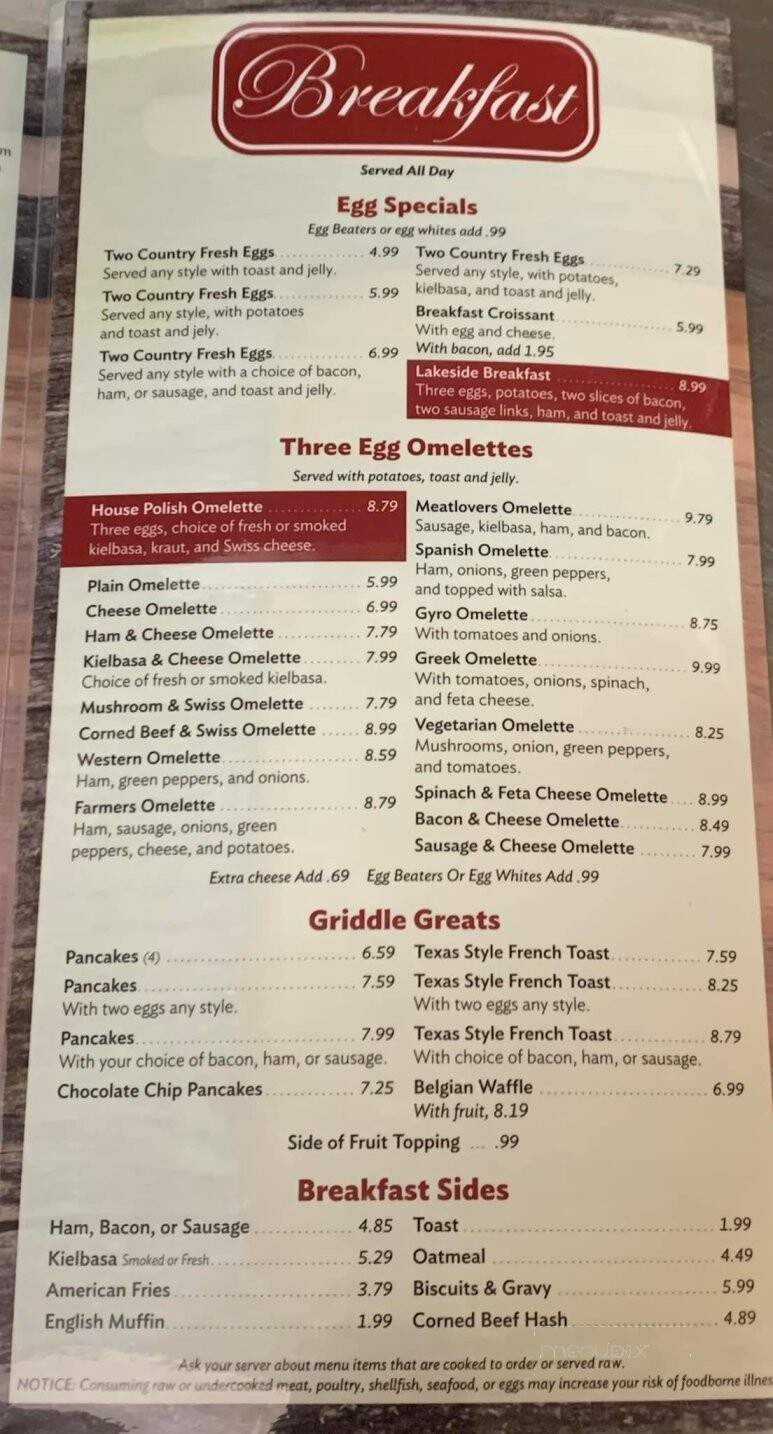 Lakeside Family Restaurant - Sterling Heights, MI menu_pic